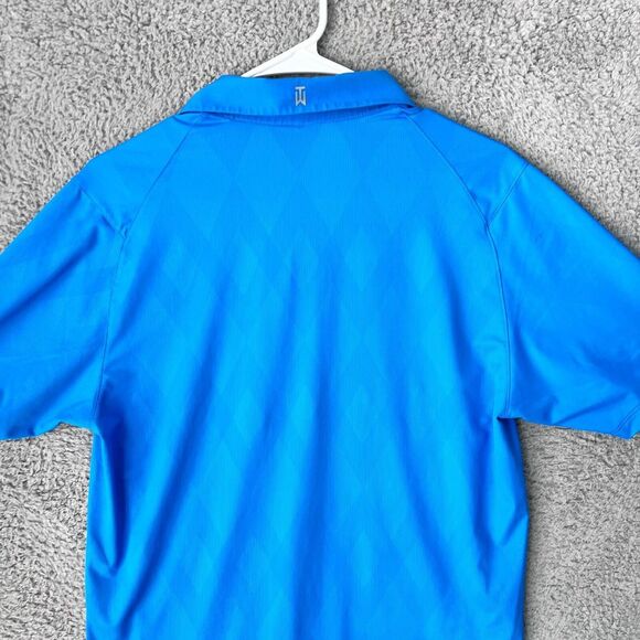 Nike Shirt Mens Small Blue Dri‎ Fit Tiger Woods Sea Island Polo Golf Performance - Picture 9 of 11